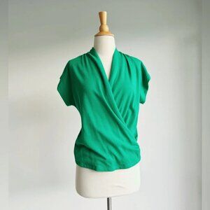 MAEVE | Green Jersey Knit Blouse | S